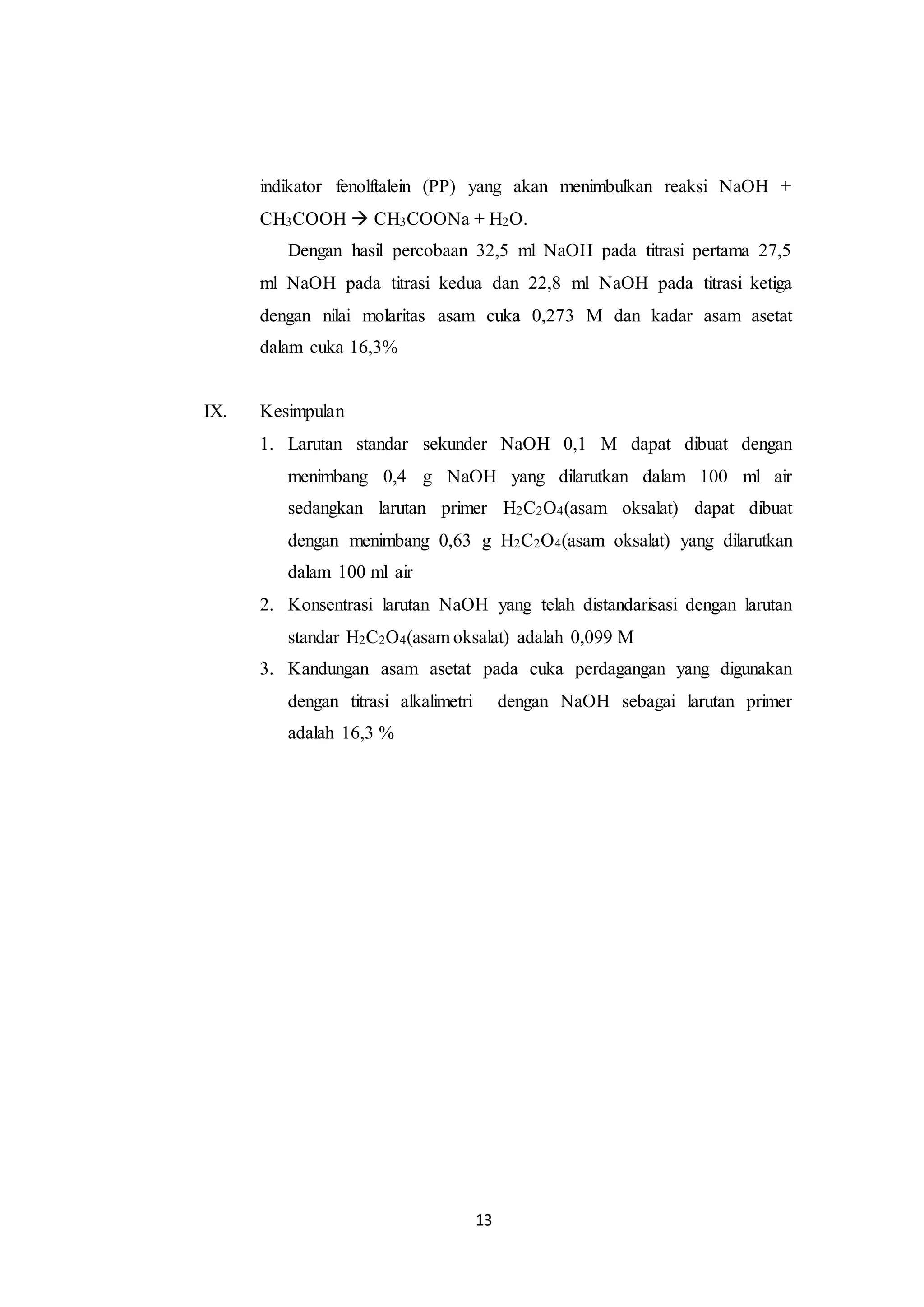 Laporan praktikum asidi alkalimetri doc | DOCX