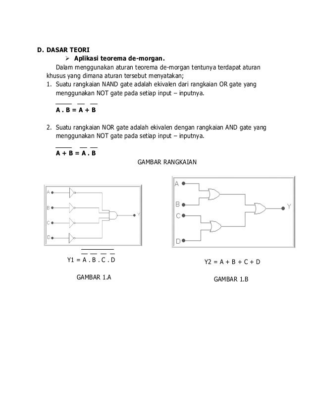 Teorema De Morgan Dan Rangkaian Exclusive Or