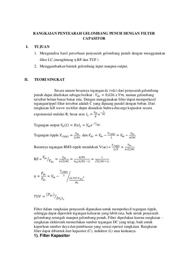 Laporan 4 Gelombang Filter Lc Dan C