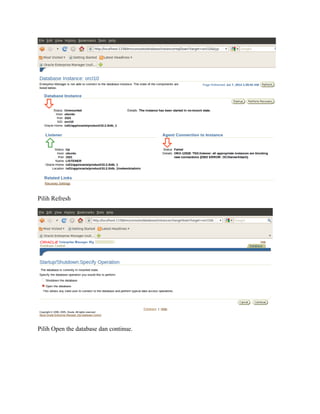 Pilih Refresh
Pilih Open the database dan continue.
 