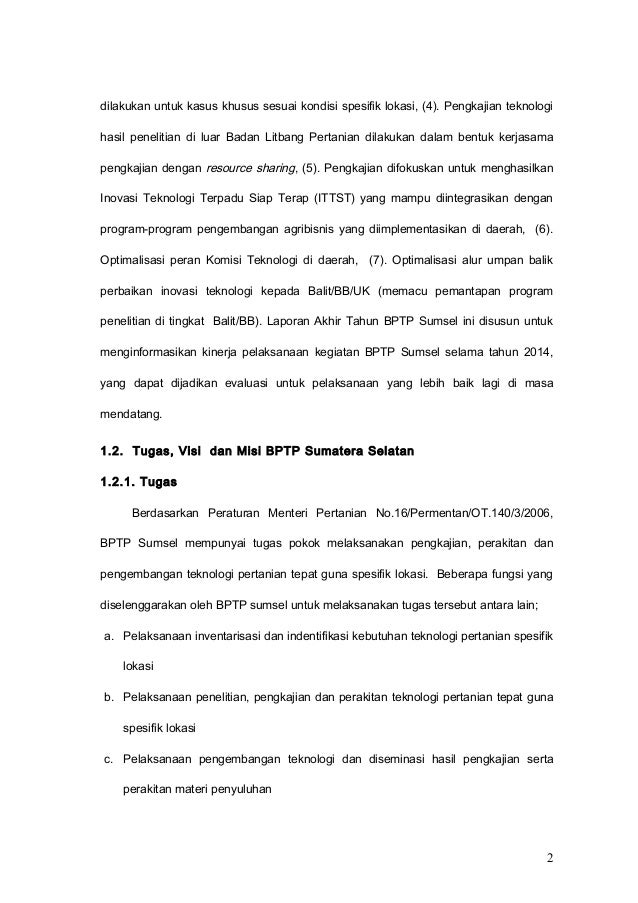 Laporan Akhir Bptp Sumsel Tahun 2015