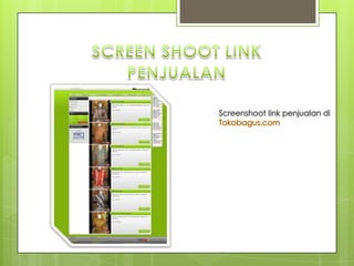 SCREEN SHOOT LINK PENJUALANScreenshoot link penjualan di Tokobagus.com