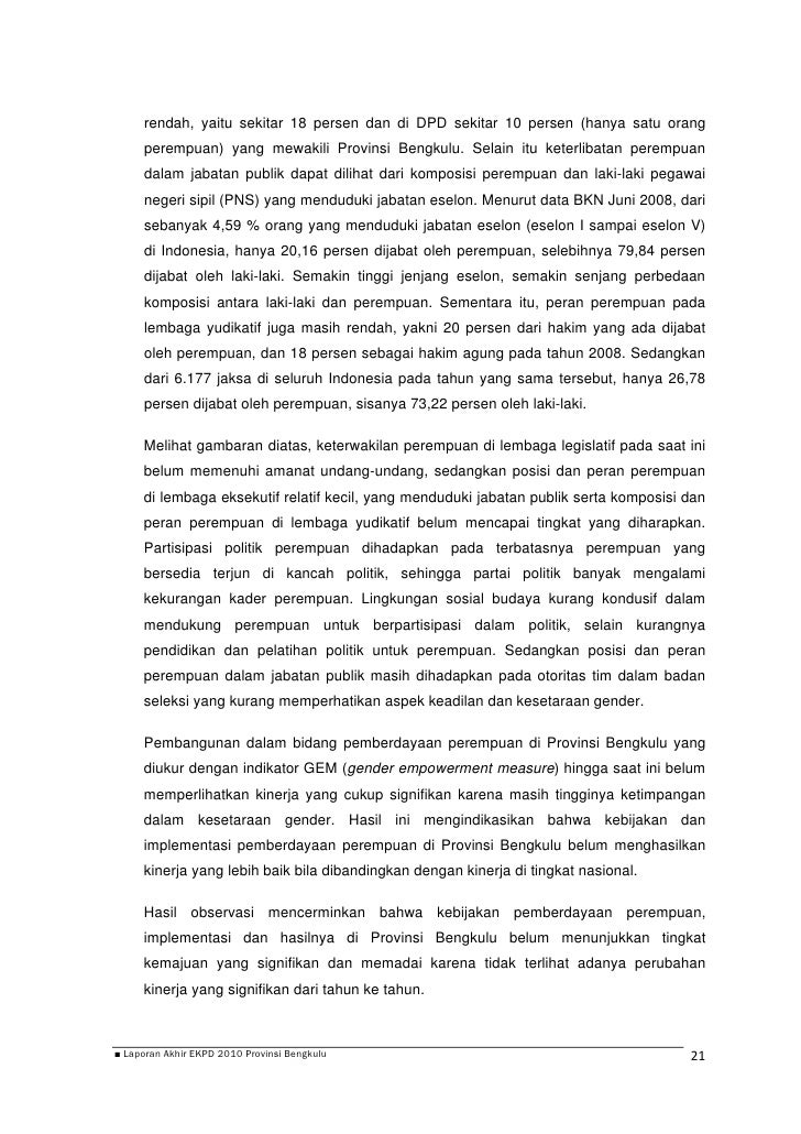 Laporan Akhir EKPD 2010 - Bengkulu - UNIB