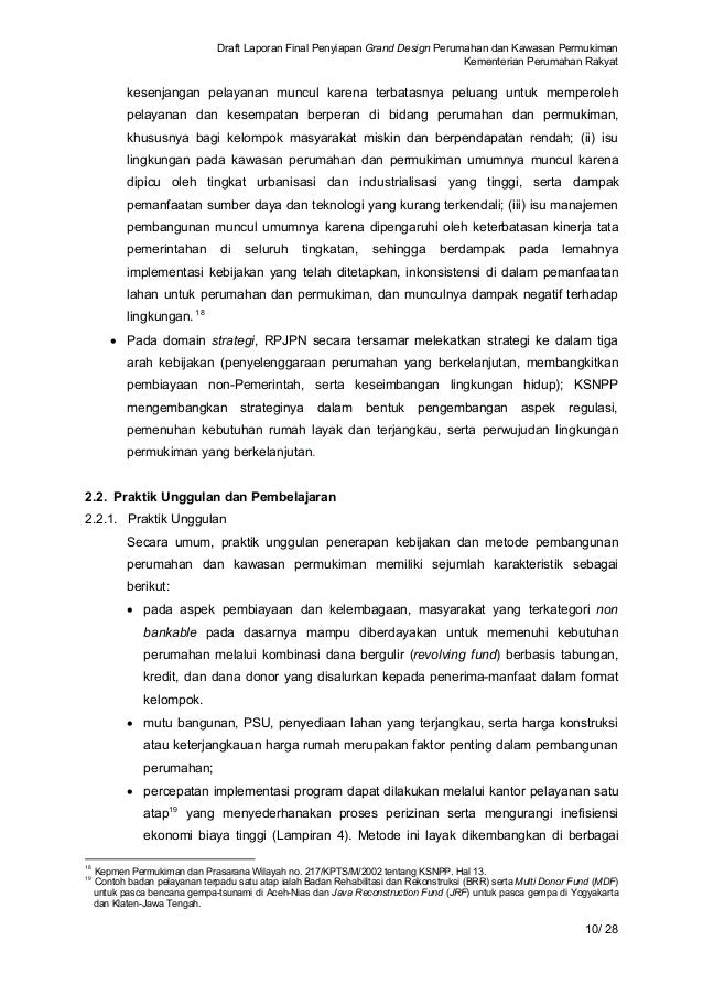 Laporan Penyiapan Grand Design Bidang Perumahan dan 