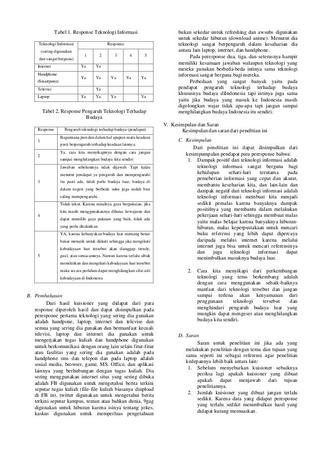 Laporan akhir peranan serta pengaruh teknologi informasi bagi manusia… Laporan akhir peranan serta pengaruh teknologi informasi bagi manusia…