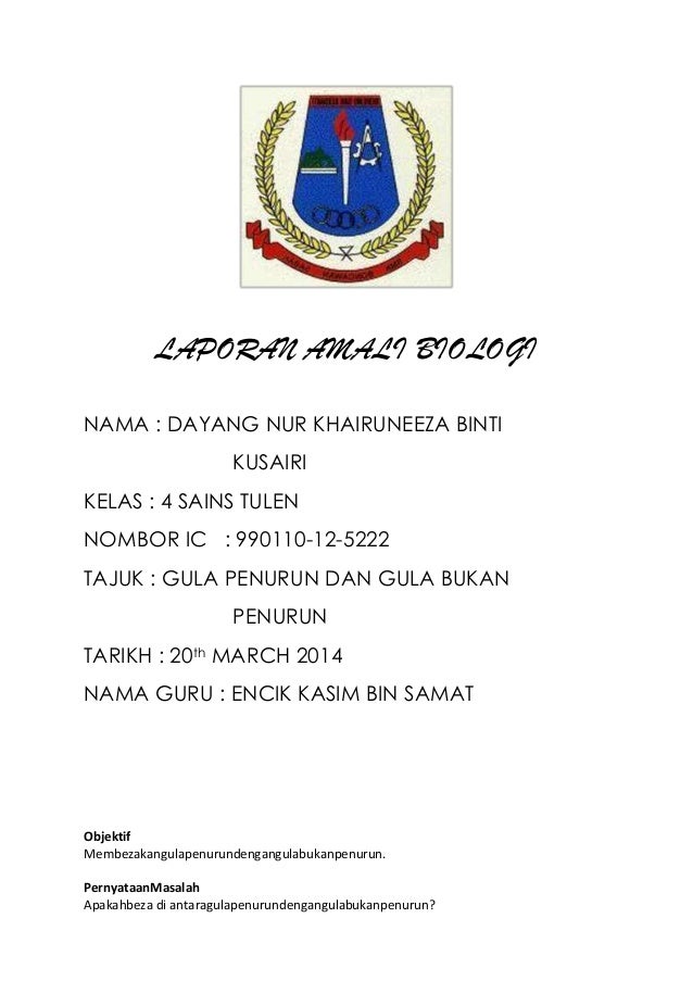 Laporan amali bio 4.1