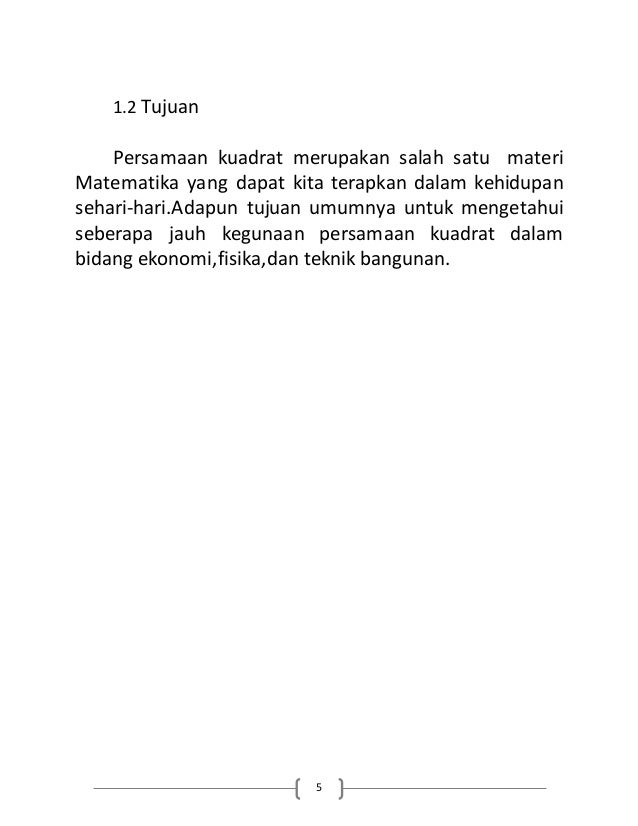 Laporan Aplikasi Persamaan Kuadrat