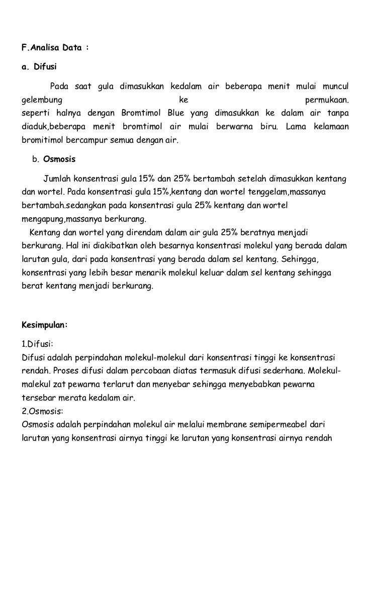 Pdf Laporan Praktikum Biologi Umum Difusi Dan Osmosis Program Studi Pendidikan Ipa Helga Nurbaetie Academia Edu