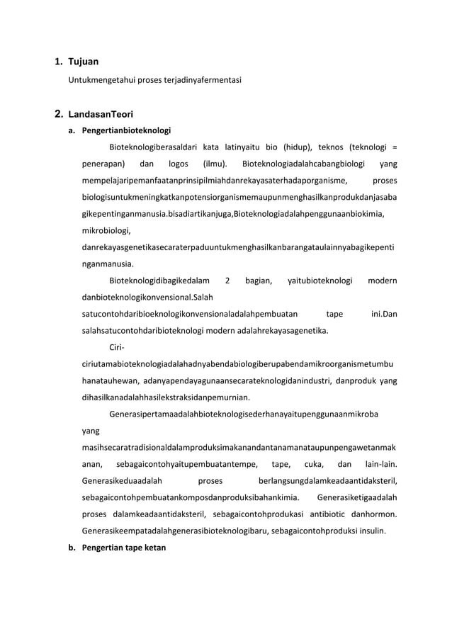 Laporan biologi fermentasi tape dan ketan hitam