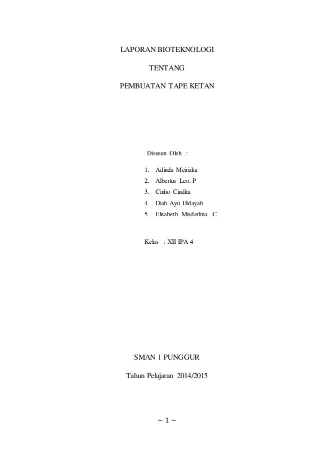 Laporan bioteknologi