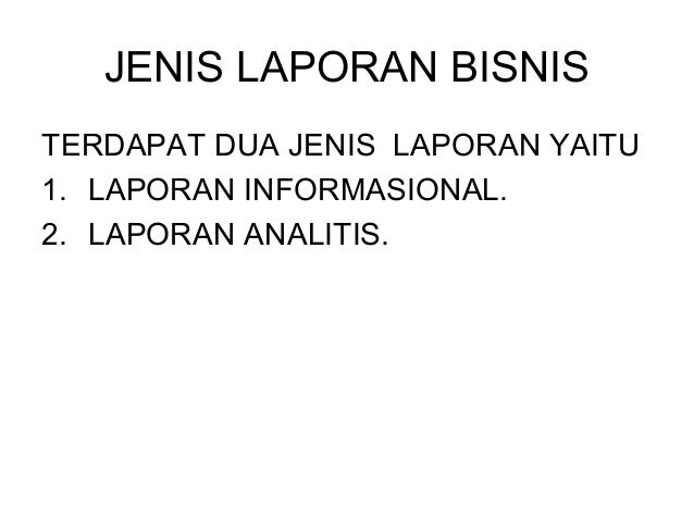 Laporan Bisnis