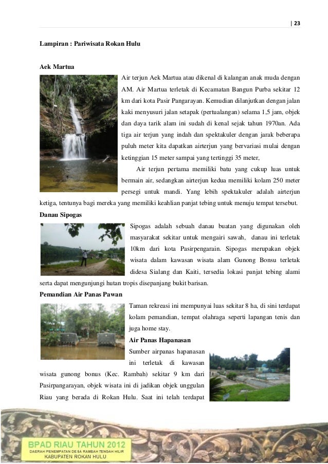 Laporan BPAD RIAU Tahun 2012 Rokan Hulu