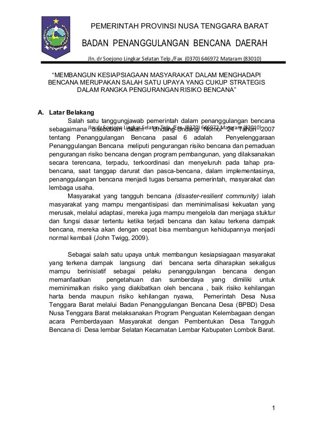 Contoh Laporan Investigasi Bencana Alam