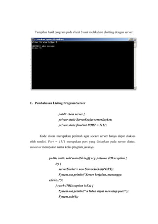 Laporan chatting server dan client | PDF