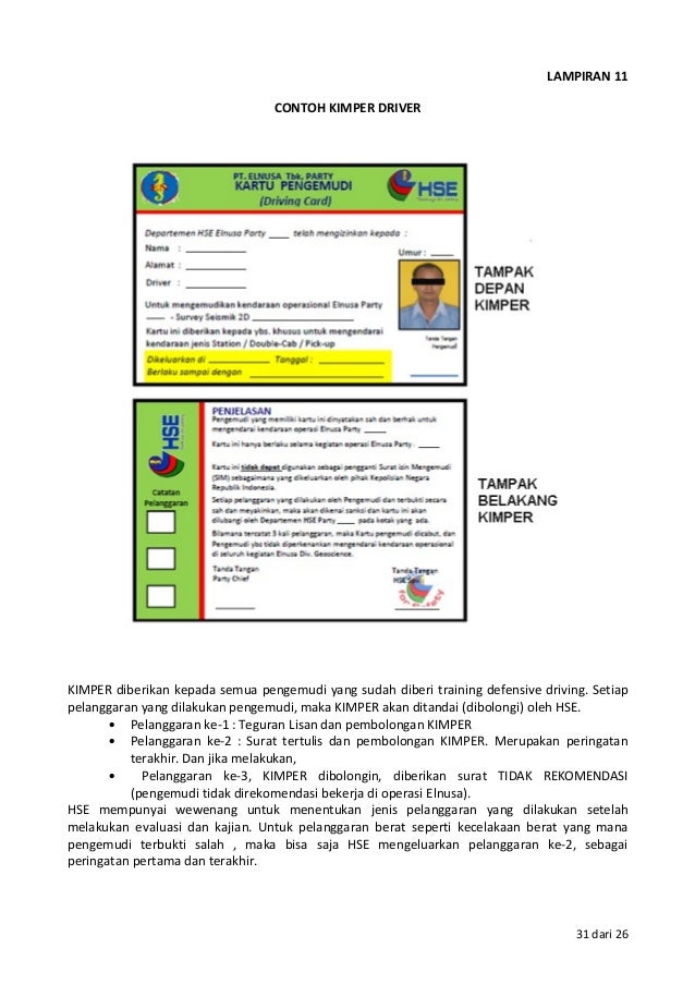 Laporan defensive driving orchard