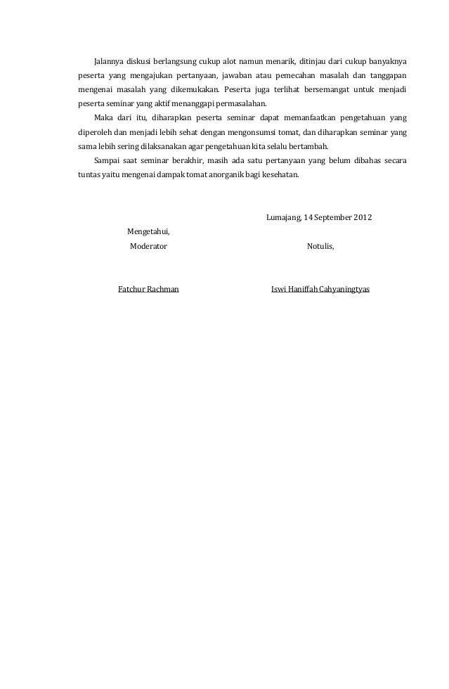 Contoh Laporan Diskusi - Cara Ku Mu