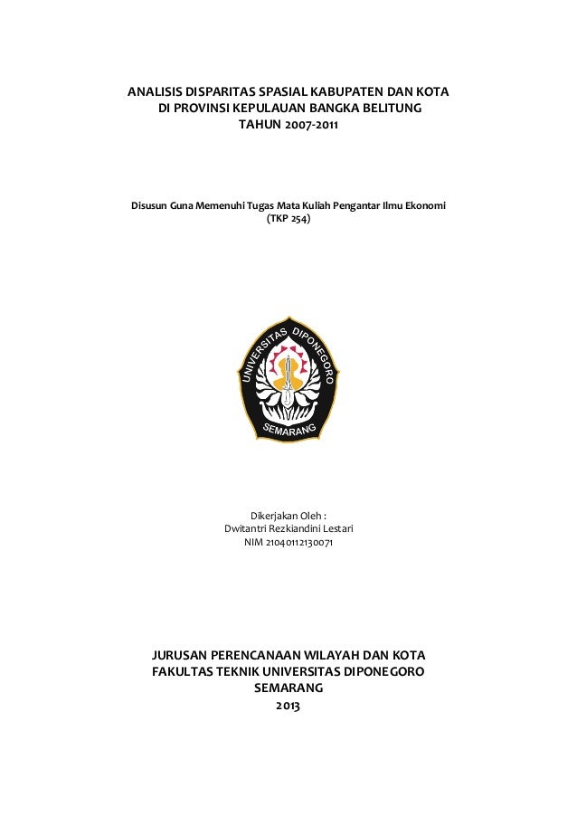 Laporan Disparitas Spasial Prov Kep Bangka Belitung