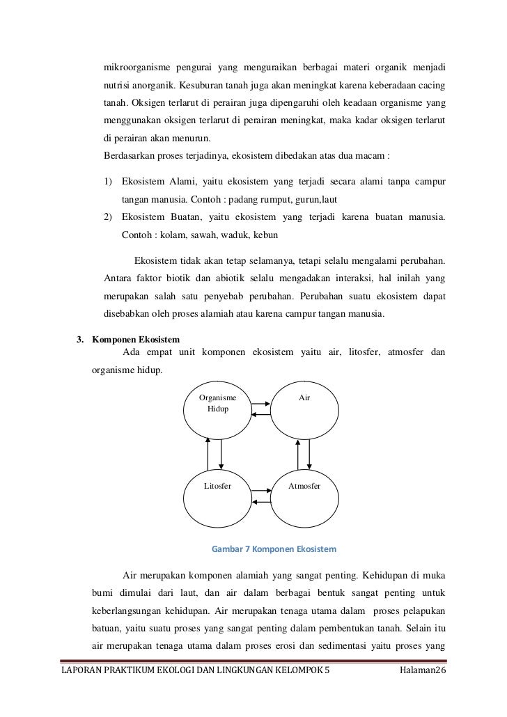 Laporan ekologi dan lingkungan