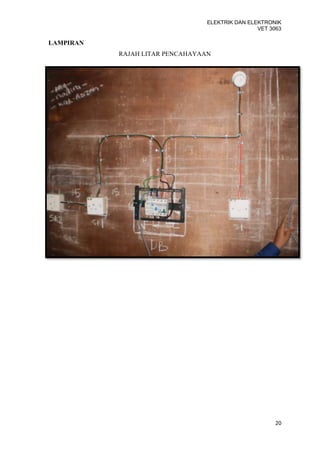 ELEKTRIK DAN ELEKTRONIK
                                                 VET 3063

LAMPIRAN
           RAJAH LITAR PENCAHAYAAN




                                                       20
 