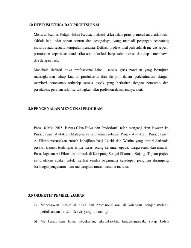 Laporan Etika Dan Profesional
