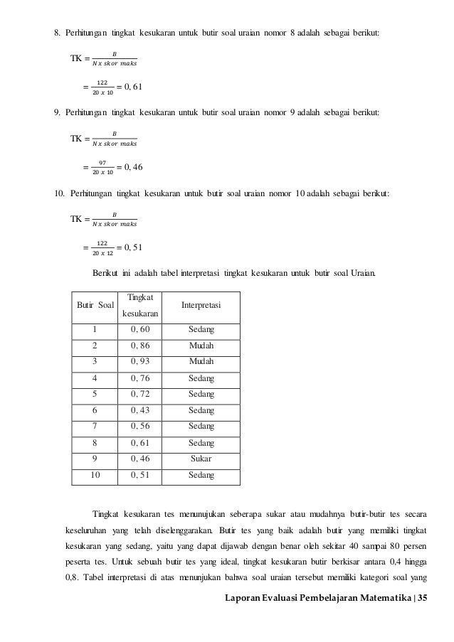 Contoh Laporan Evaluasi Pembelajaran Matematika Nusagates Contoh Laporan Evaluasi Pembelajaran Matematika Nusagates
