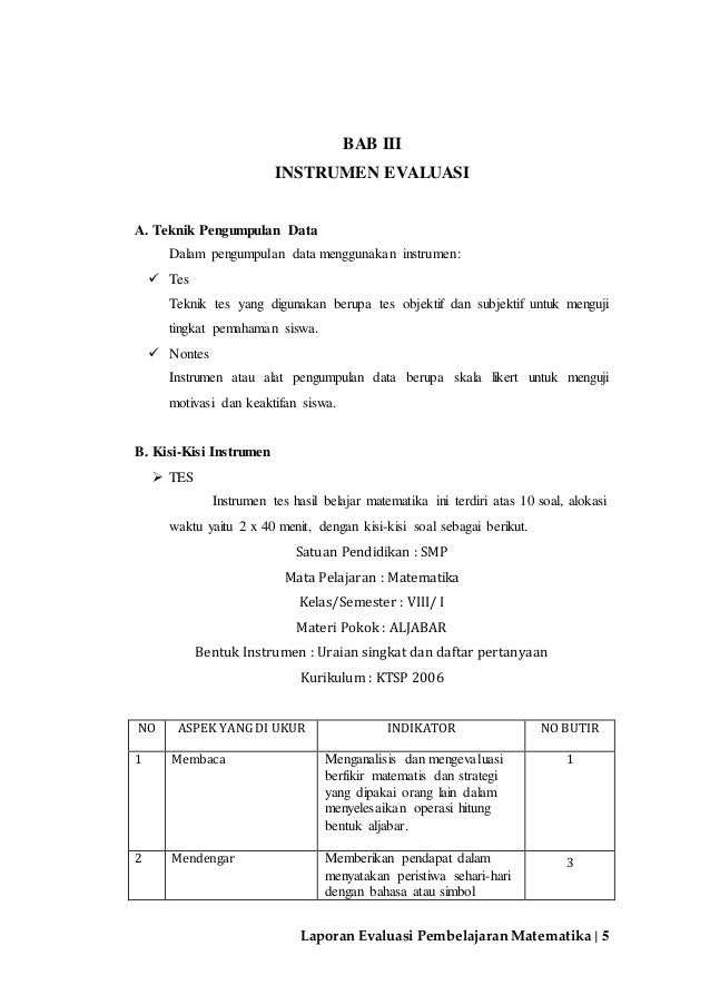 Laporan Ev Pembelajaran