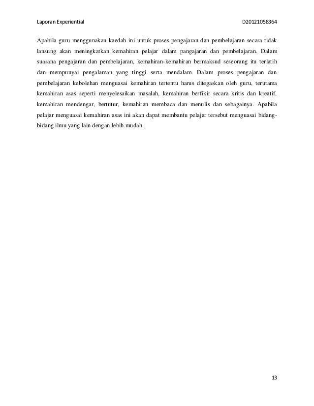 Laporan experiential