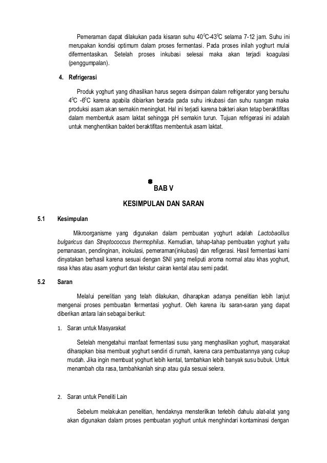 Laporan Fermentasi Pembuatan Yoghurt