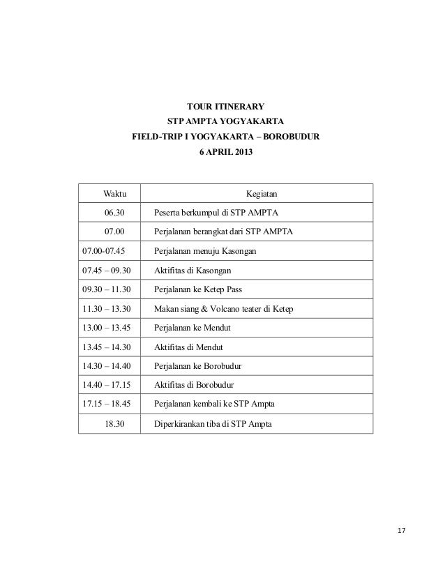Laporan field trip I irma Jogjakarta Semarang