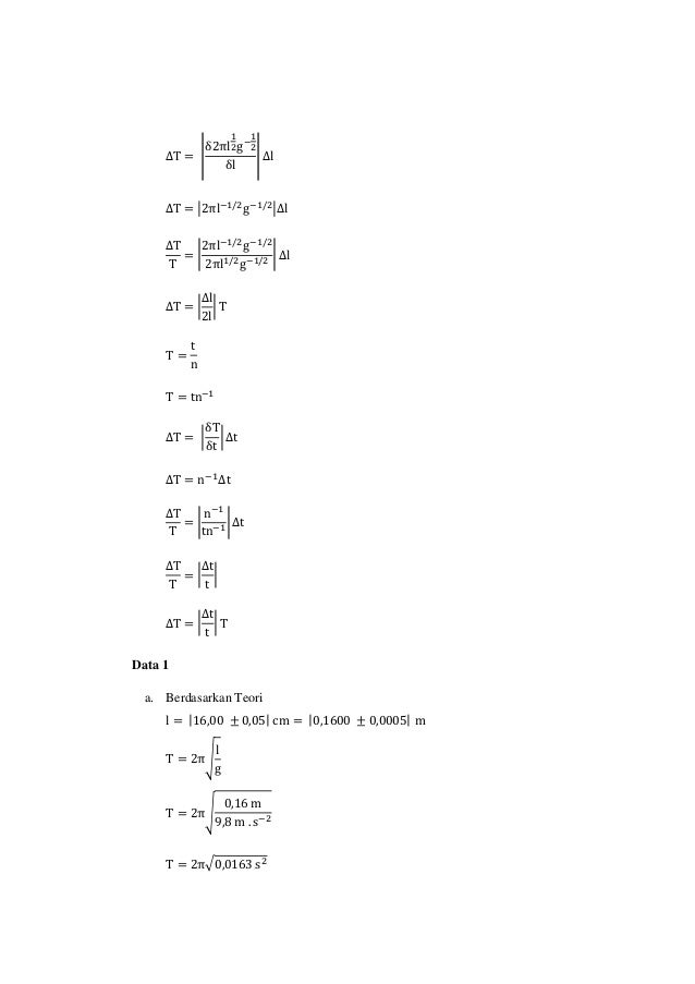 Laporan Fisika Bandul