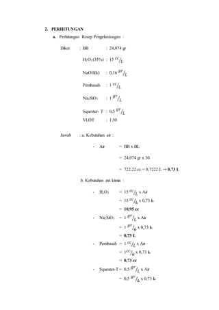 Bu Ainur - Proses Pengelantangan H2O2 | DOCX