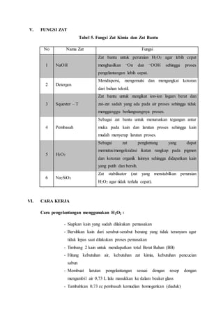 Bu Ainur - Proses Pengelantangan H2O2 | DOCX
