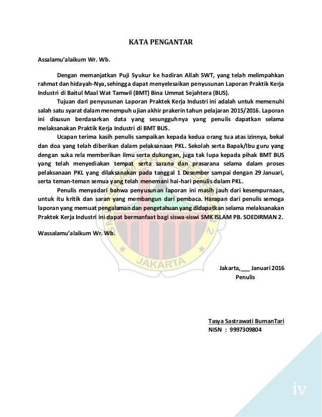 Laporan Kerja Industri Perbankan Syariah Smk Soedirman 2