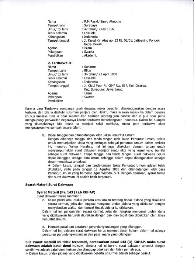 Contoh Surat Dakwaan Narkotika Contoh Surat Arsip Terbaru 2020