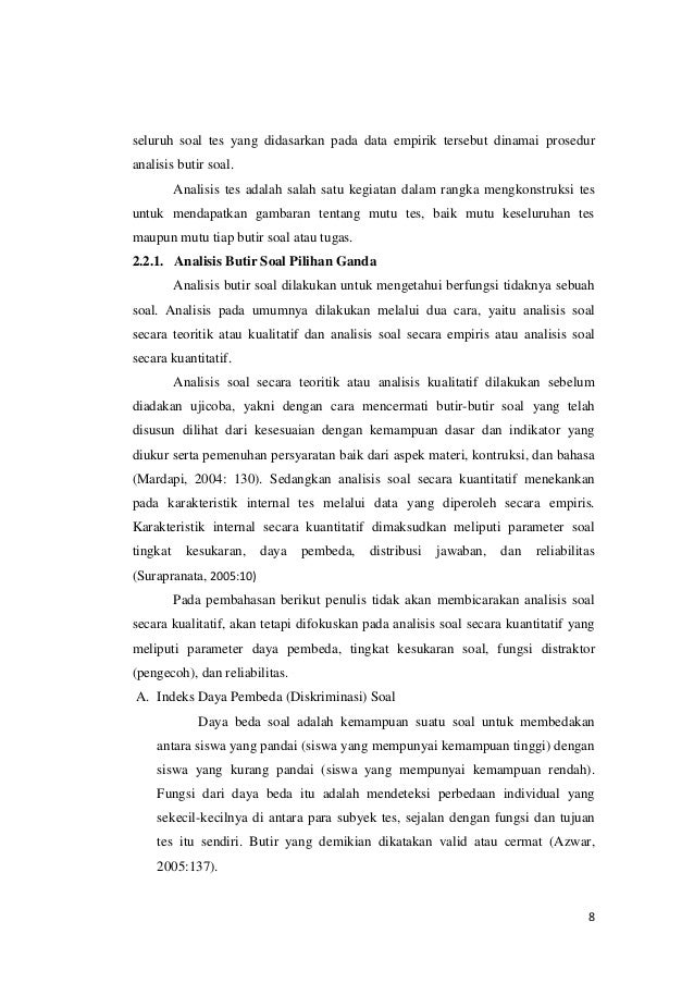 Laporan hasil analisis