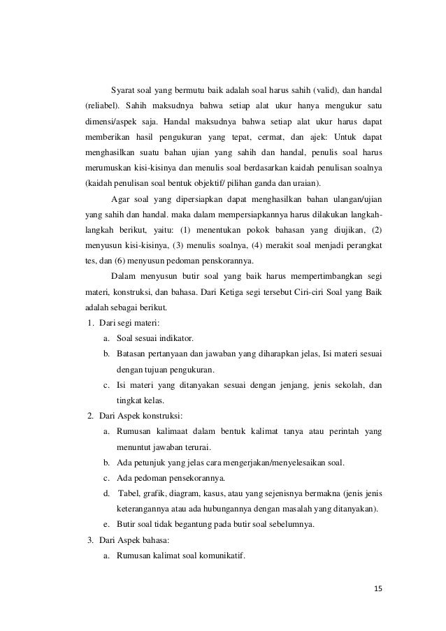 Laporan hasil analisis