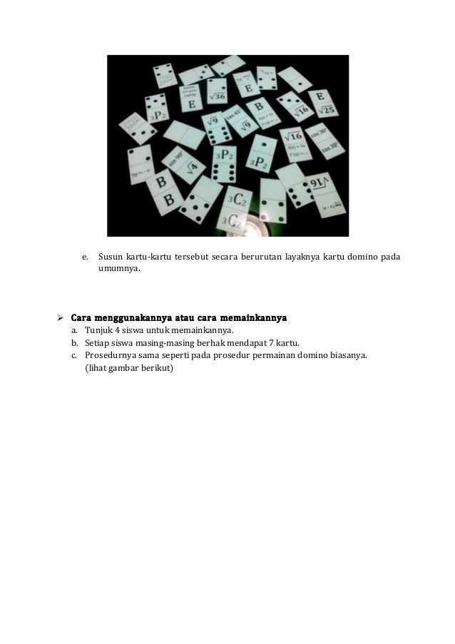 Alat Peraga Matematika "Math Domino"