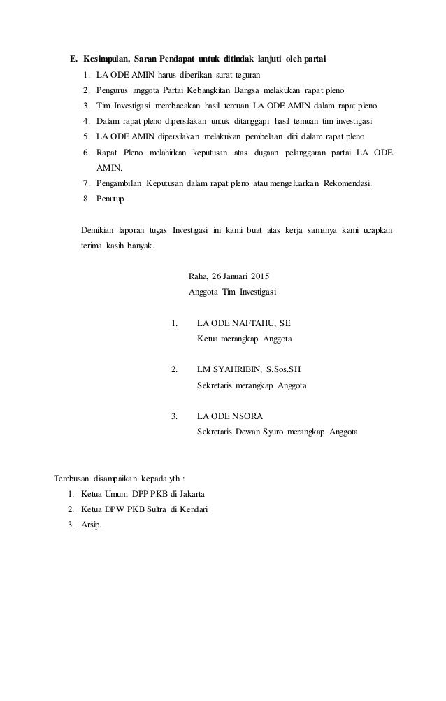 kesimpulan kejadian pasal 11 Laporan hasil investigasi permasalahan saudara la ode amin kesimpulan kejadian pasal 11 Laporan hasil investigasi permasalahan saudara la ode amin