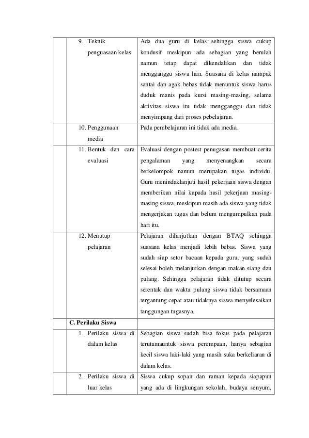 Contoh Hasil Observasi Ruang Guru - Simak Gambar Berikut