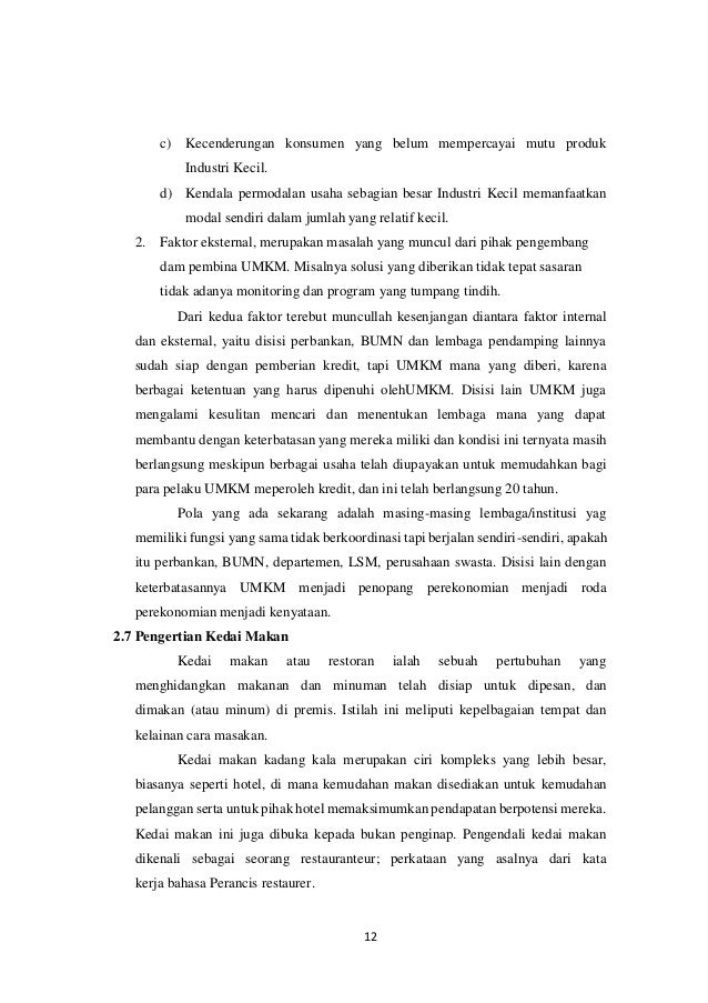 Hasil Observasi Umkm Kedai T Minul Manajemen Koperasi Dan Umkm Lap