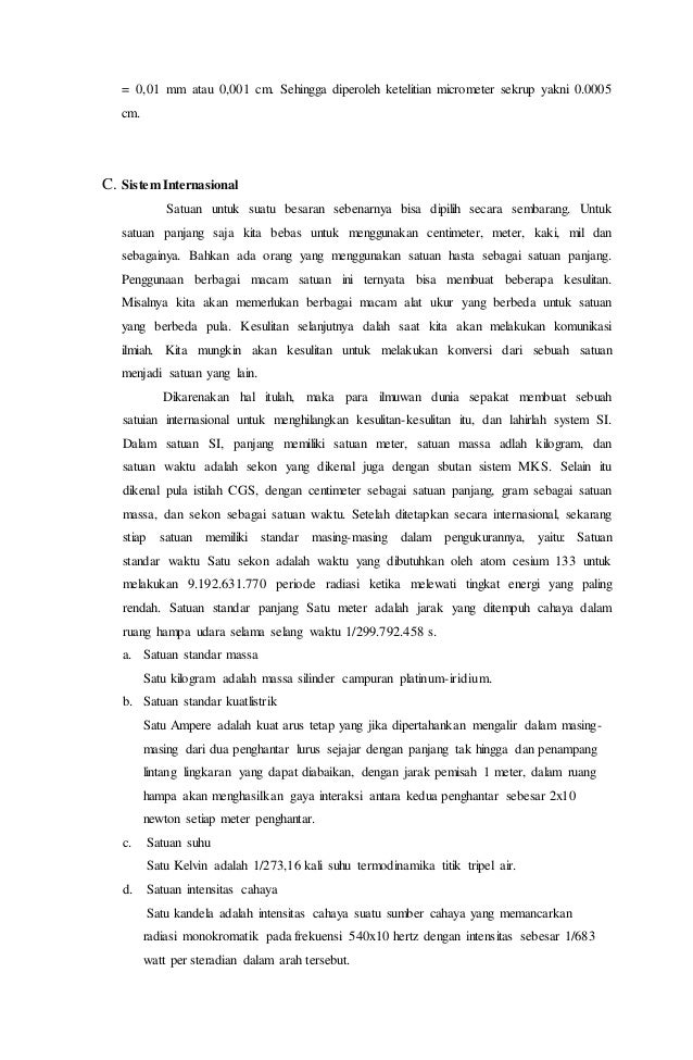 Laporan Hasil Pengamatan Bab Besaran Dan Satuan