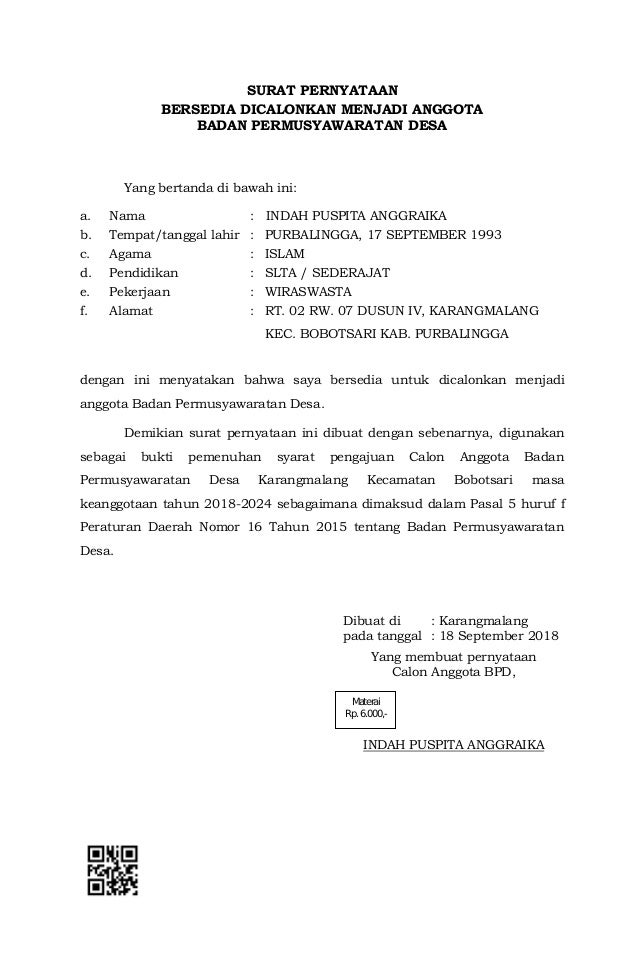 Contoh Surat Lamaran Jadi Anggota Bpd Kumpulan Contoh Gambar