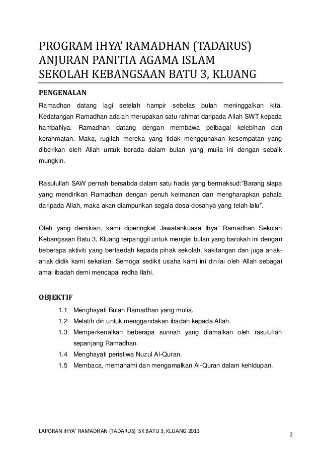 Laporan Ihya Tadarus