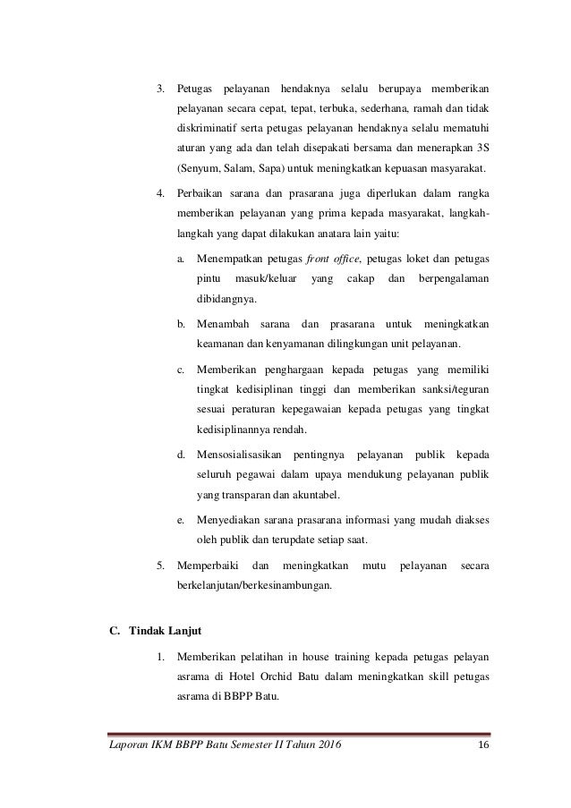 2016 ikm beasiswa tpl hasil 2016 semester II th IKM Laporan