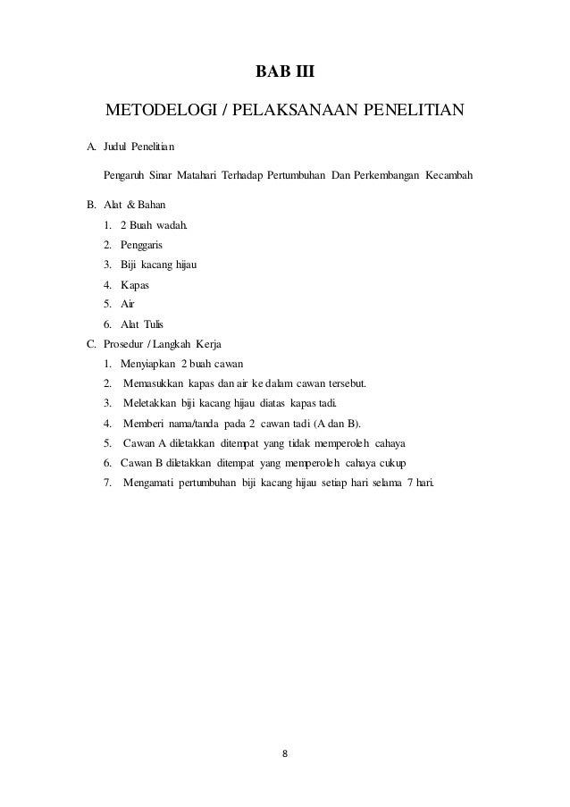 Pengaruh Sinar Matahari Terhadap Pertumbuhan Kecambah