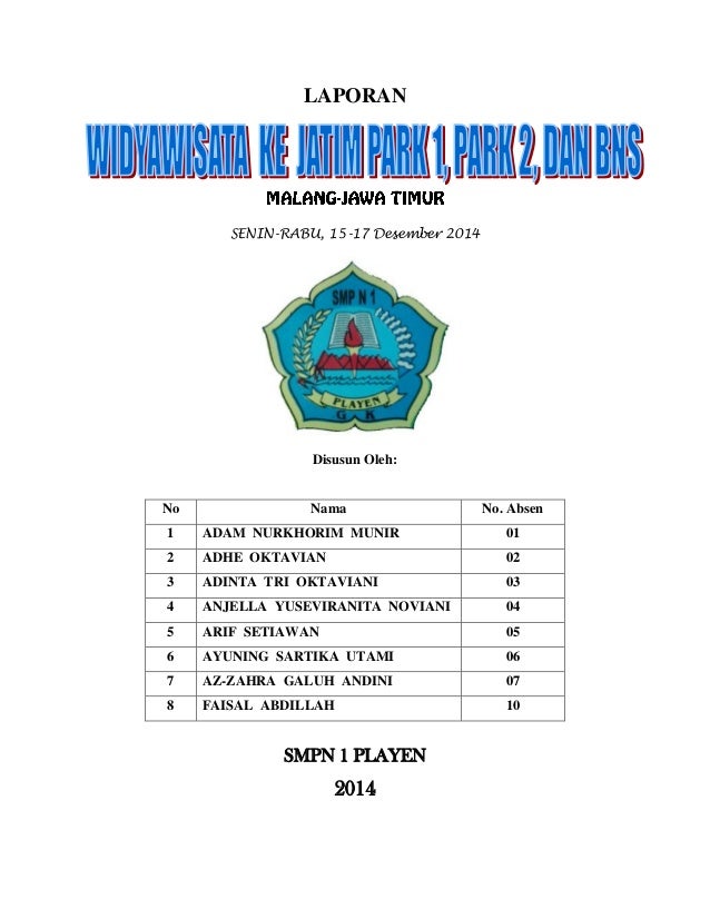 Contoh Laporan Widyawisata Smp