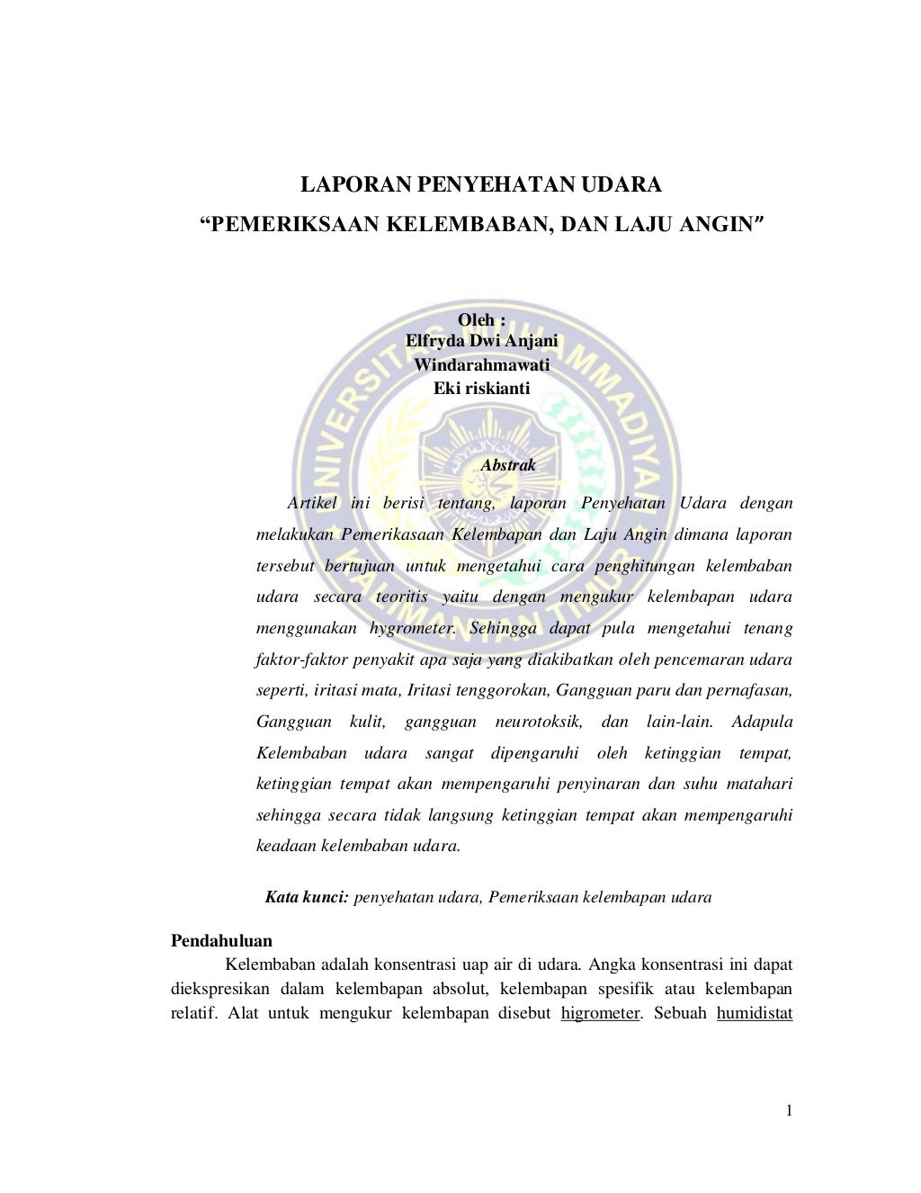 Laporan juenal kesehatan lingkungan pdf