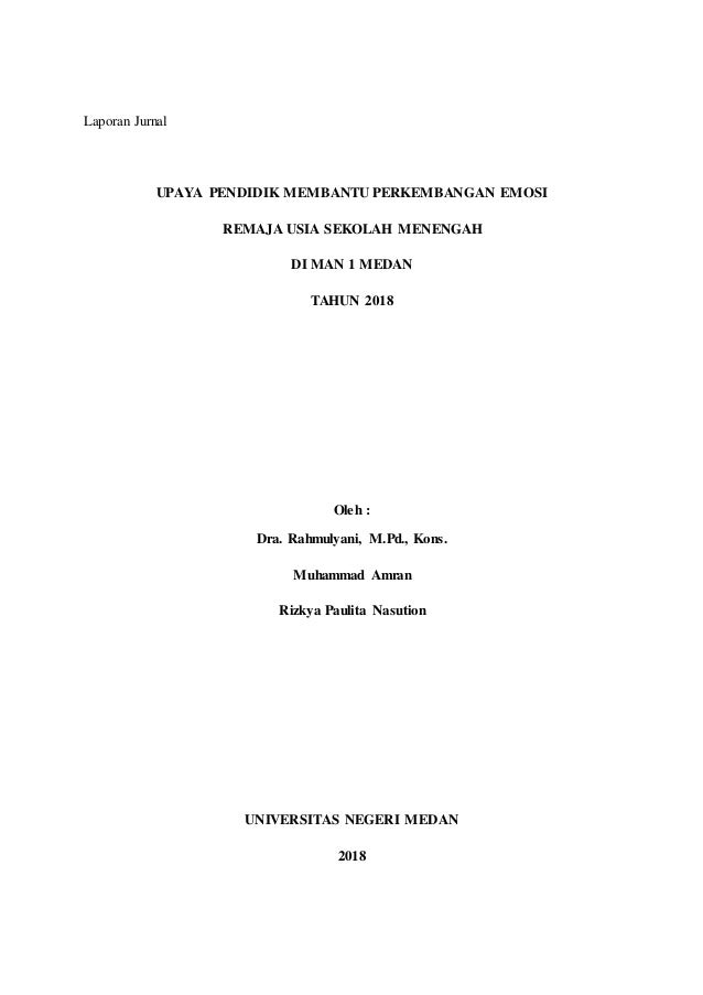 Jurnal Upaya Pendidik Membantu Perkembangan Emosi Remaja Usia Sekolah
