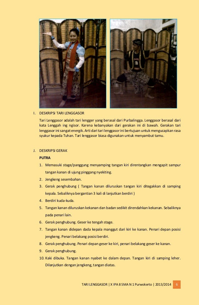 Laporan Karya Tari Lengger Lenggasor Purbalingga Jateng