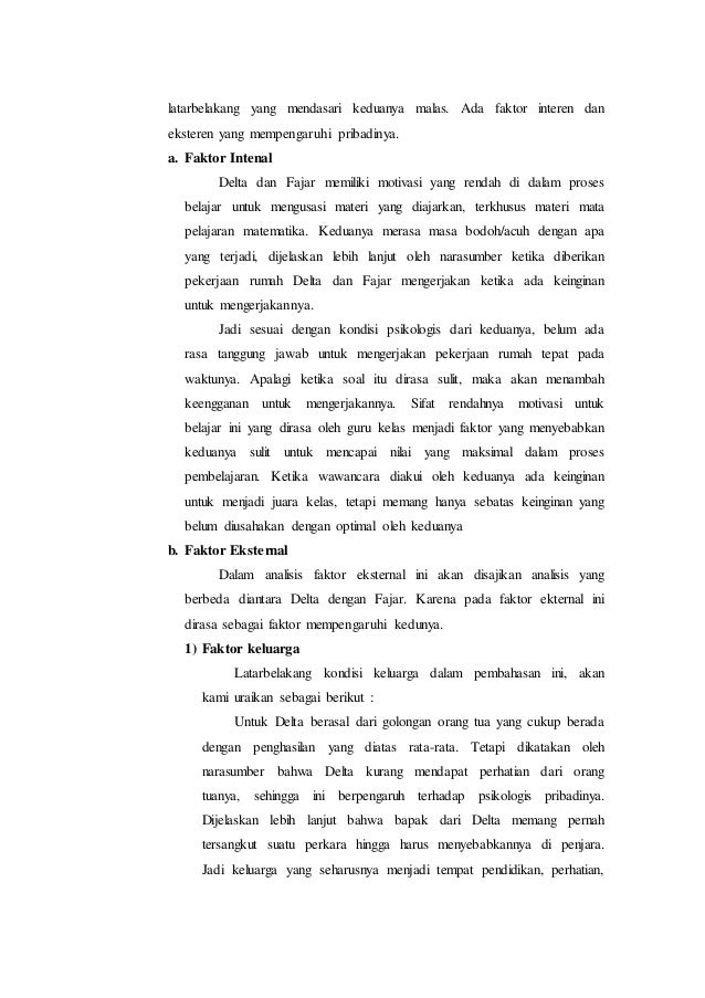 Contoh Laporan Studi Kasus Kesulitan Belajar Anak Sd Kumpulan Contoh Laporan